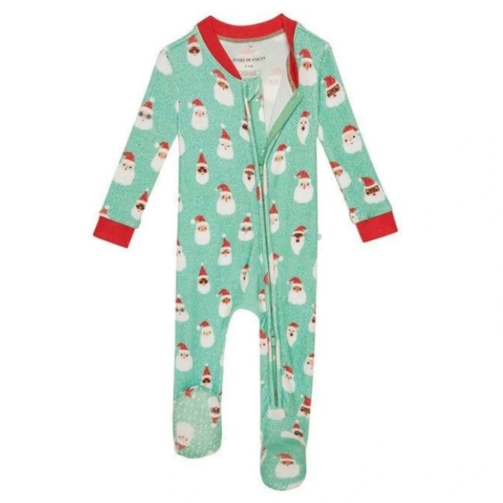 NWT Posh Peanut Pacci Santa Medley Footie 12-18M